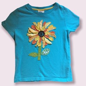 Mini Boden Girls Blue Sunflower T-Shirt